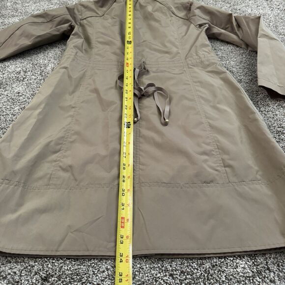 Cole Haan Hooded Rain Jacket Coat Champagne Iridescent Full Zip Women’s Size XS - Picture 16 of 16